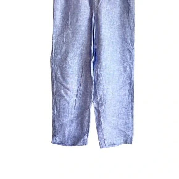 Quince European Linen Cropped Pants XS Blue Coastal Beachy Capsule - Picture 3 of 8